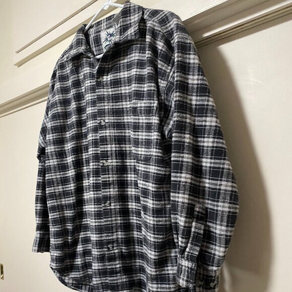 Hey Man, Pure Comfort, long sleeve, button-down plaid flannel shirt, size L - Picture 5 of 9